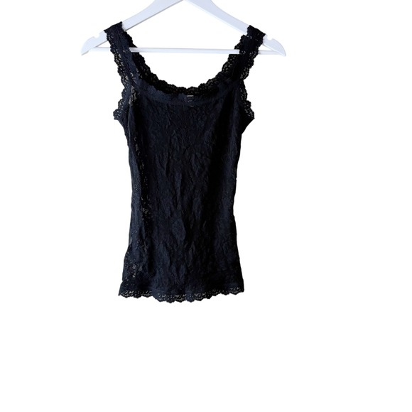 Hanky Panky Black Lace Tank Top Cami Sleeveless Lingerie Layering - Picture 1 of 7